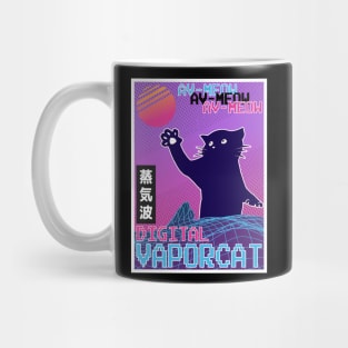 Vaporwave Aesthetic Style 80s Synthwave Gift Cat Mug